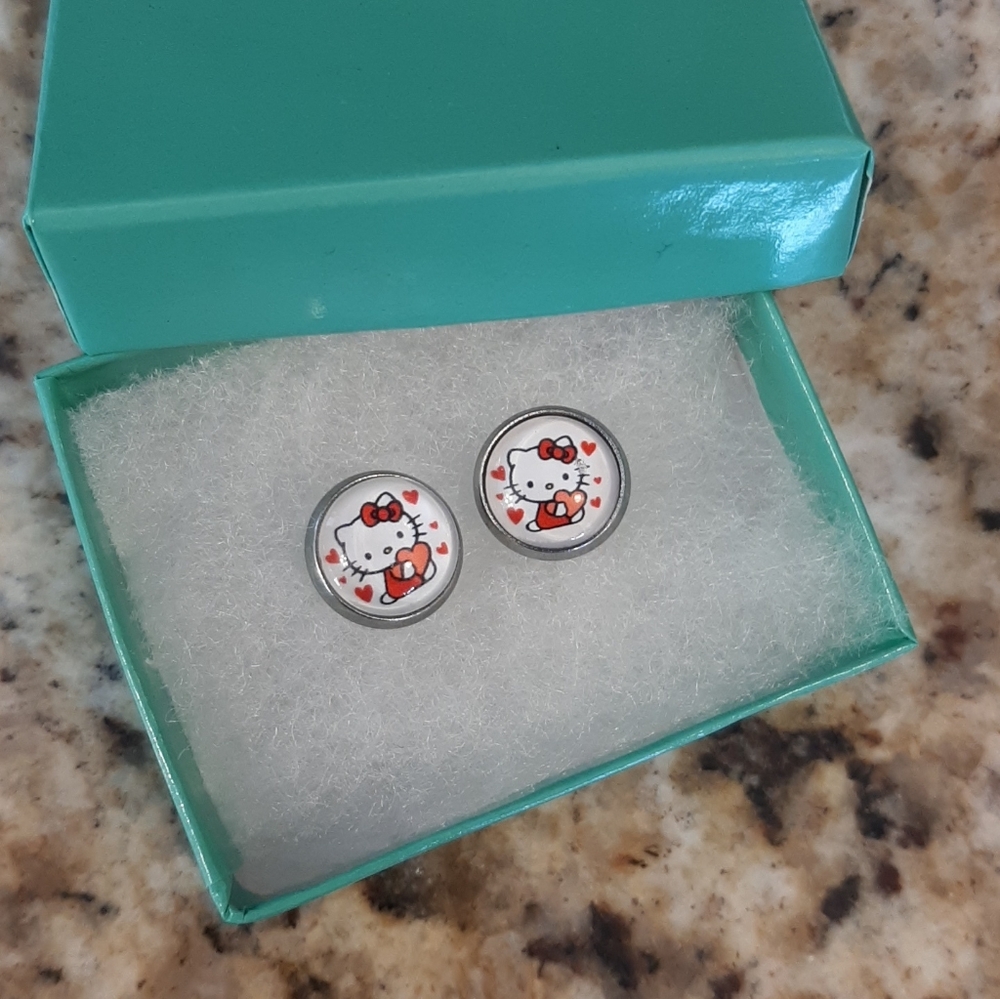 Hello Kitty Silver Stud Earrings